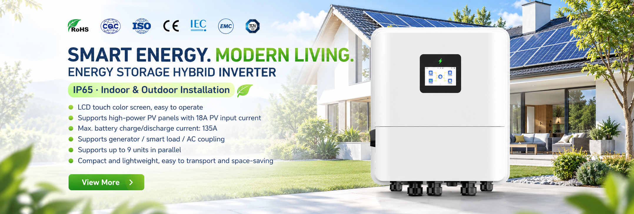 Chất lượng Máy biến đổi năng lượng mặt trời lai ngoài lưới điện nhà máy