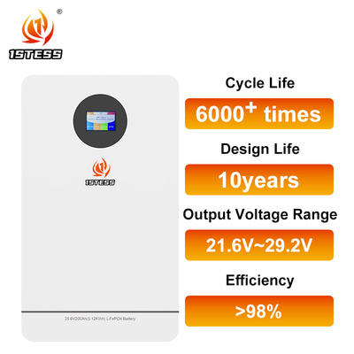 25.6V 51.2V 200Ah 5.12Kwh 10.24Kwh Lifepo4 Power Hệ thống năng lượng mặt trời gia dụng gắn trên tường