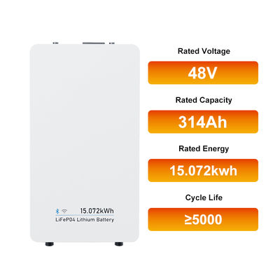 Nhà hiệu quả cao Tất cả trong một bộ pin Bộ lưu trữ năng lượng 48V Hệ thống 15kwh 314Ah LiFePO4 Tech