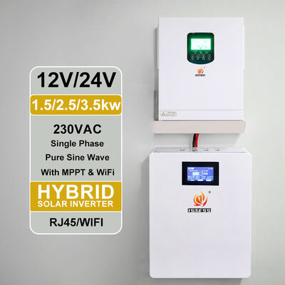 1500W 24V và 2500W 24V Tắt Lưới Hybrid Biến Tần Nguyên Chất Sóng Sin MPPT 1 Pha Điện Áp Thấp pin Hệ Thống Năng Lượng Mặt Trời