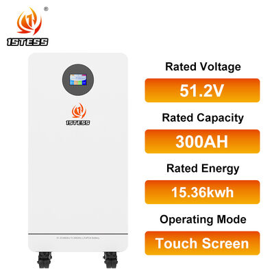 Hệ thống lưu trữ năng lượng mặt trời gia đình 51.2V 300Ah 15.36kWh với bánh xe tích hợp dễ dàng thiết lập tuổi thọ dài